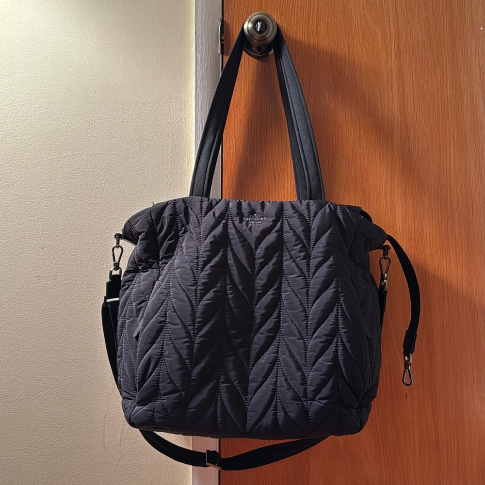 Kate Spade Black Quilted Baby Bag GUC